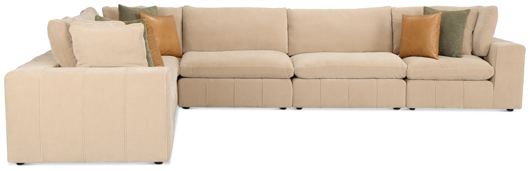 Cruz Light Beige Fabric 6-piece Modular Sectional