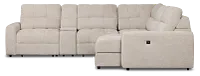 Hendrix Light Taupe Fabric Small Dual Power Right Extension Chaise Sectional