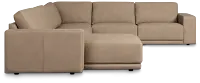 Kellan Taupe Leather Medium Left Chaise Sectional