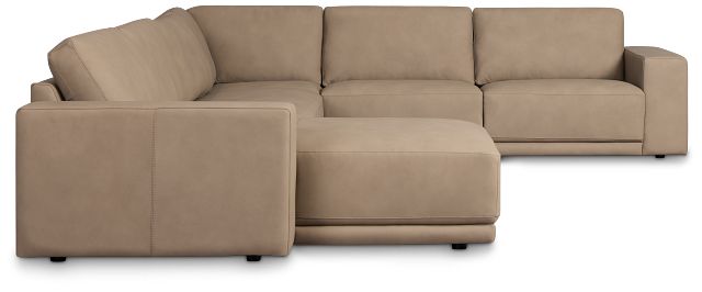 Kellan Taupe Leather Medium Left Chaise Sectional