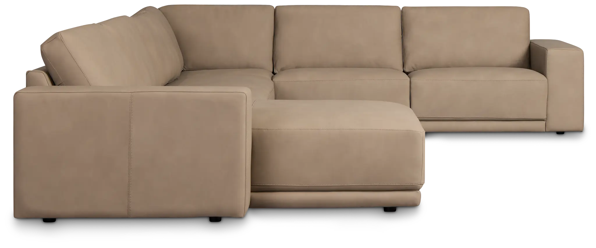 Kellan Taupe Leather Medium Left Chaise Sectional Kellan Taupe Leather Medium Left Chaise Sectional