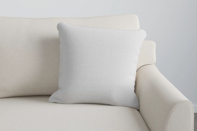 Suave White Fabric 20" Accent Pillow