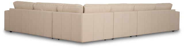 Kellan Ivory Leather Medium Two-arm Sectional