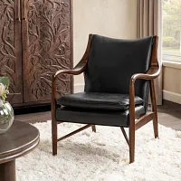 Cade Black Leather Accent Chair