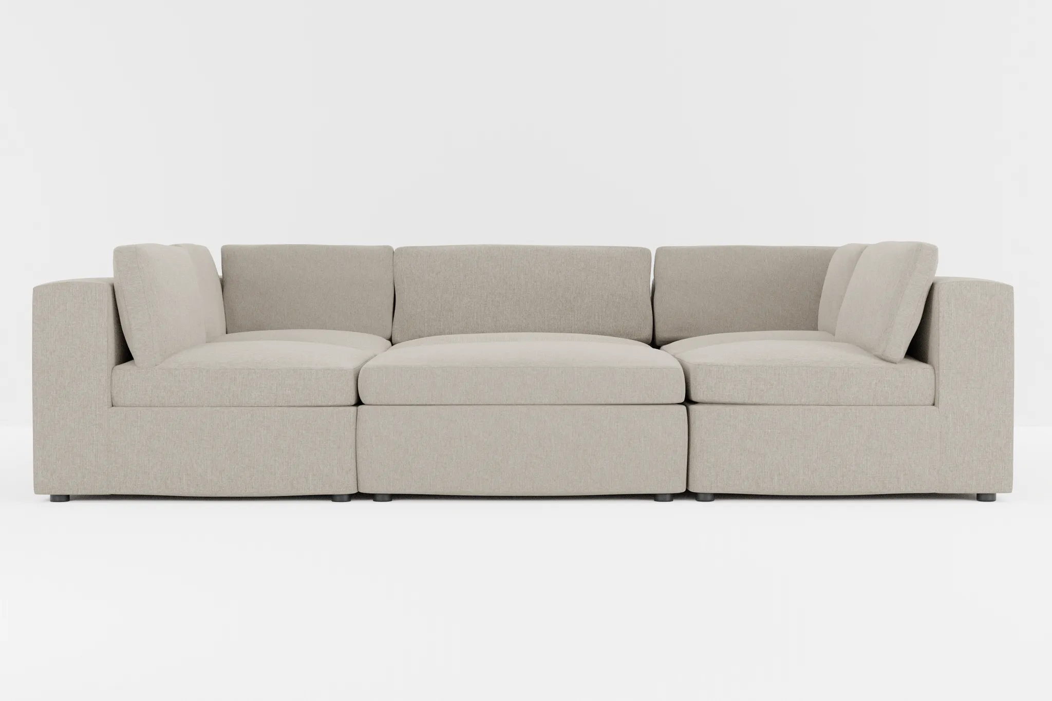 Destin Elevation Khaki Fabric 6-piece Pit Sectional