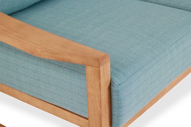 Tobago Light Tone Sofa With Teal Cushions