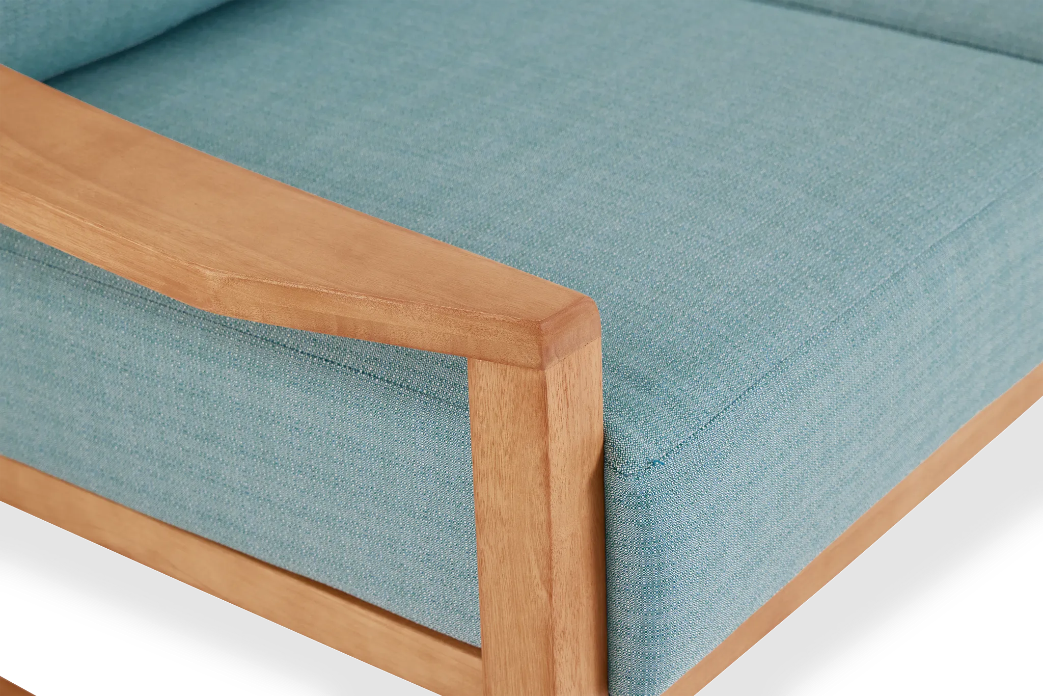 Tobago Light Tone Sofa With Teal Cushions