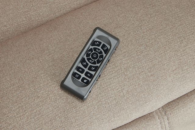 Preston Khaki Fabric Power Recliner With Heat And Massage