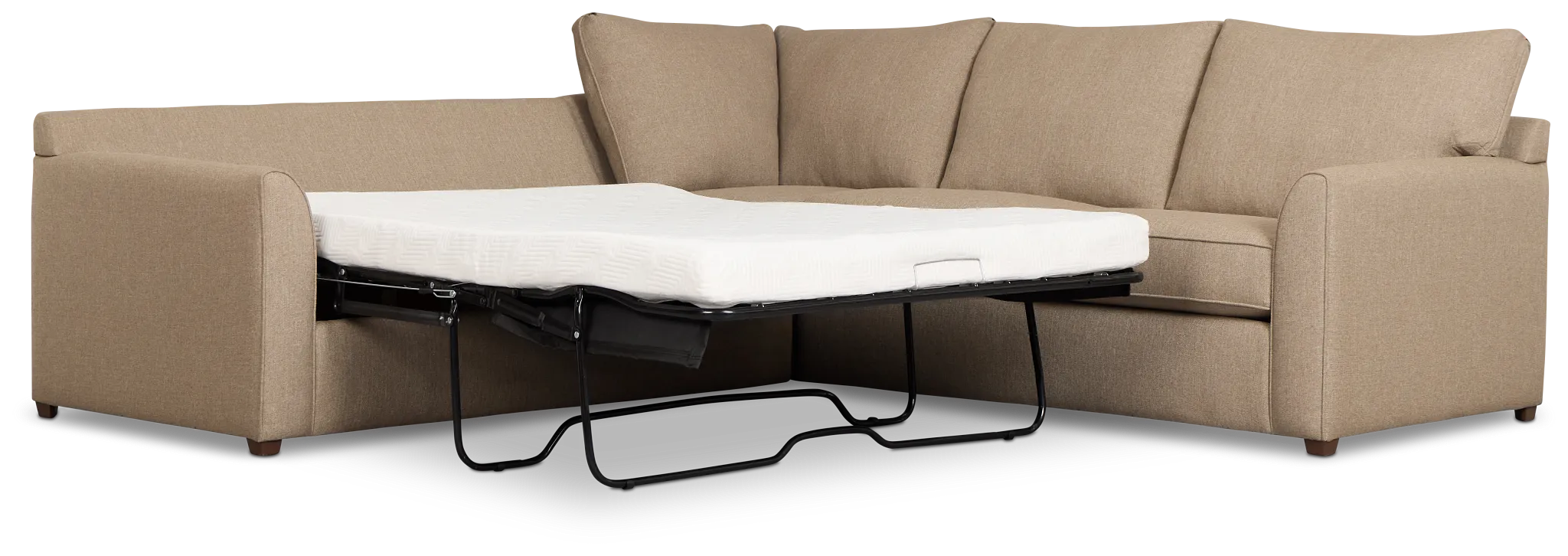 Tate Brown Fabric Medium 2-arm Left Cooling Memory Foam Sleeper Sect