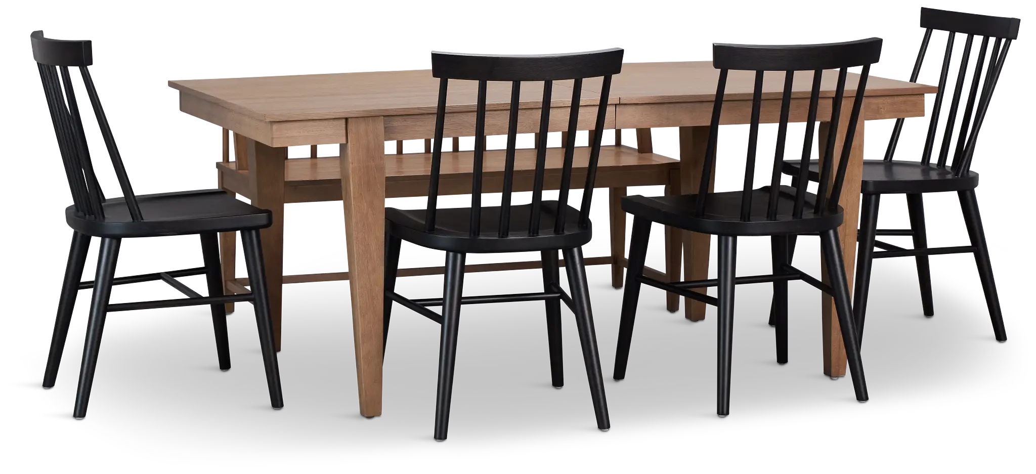 Provo Mid Tone Rect Table With 4 Wood Side Chairs & Bench Provo Mid Tone Rect Table With 4 Wood Side Chairs & Bench