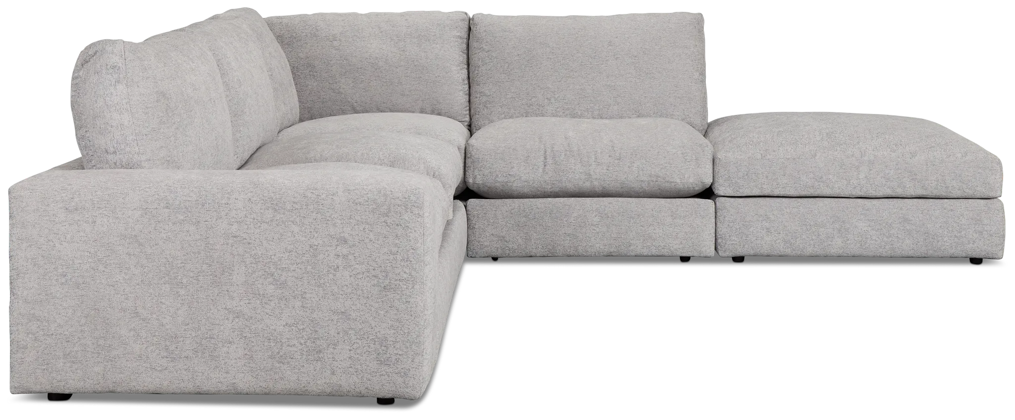 Calista Pewter Fabric Large Right Bumper Sectional