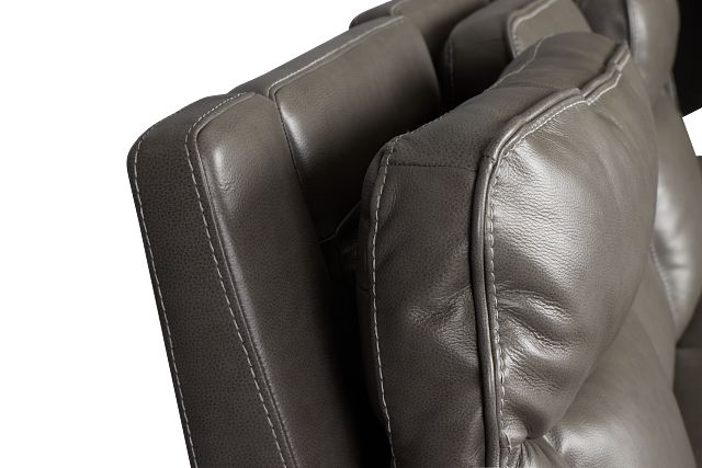 Jasper Gray Leather Power Reclining Sofa