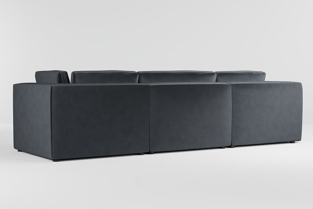 Destin Joya Gray Velvet 3 Piece Modular Sofa