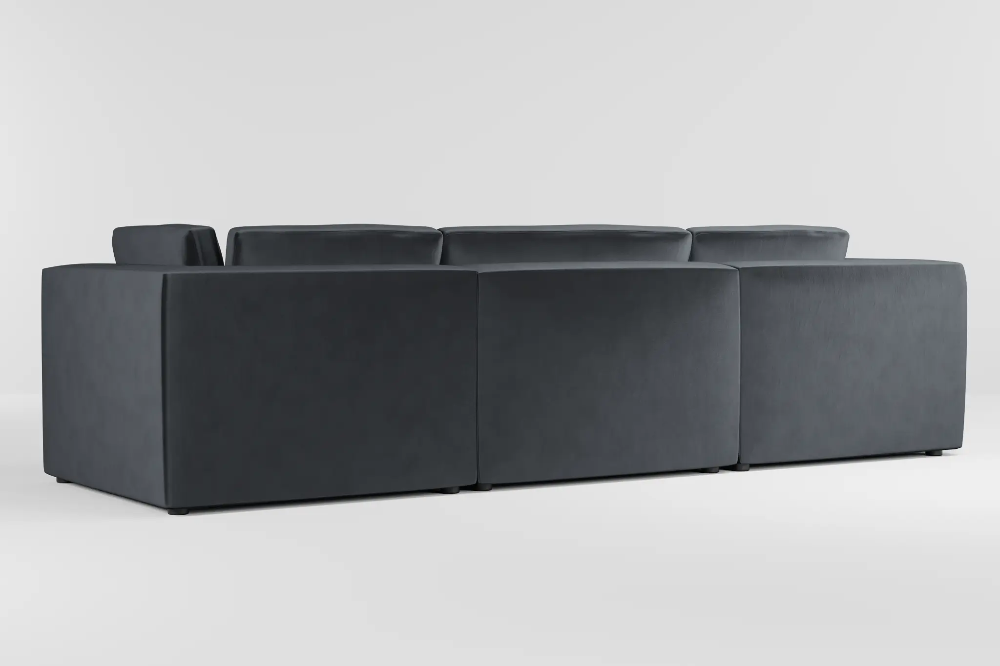 Destin Joya Gray Velvet 3-piece Modular Sofa Destin Joya Gray Velvet 3-piece Modular Sofa