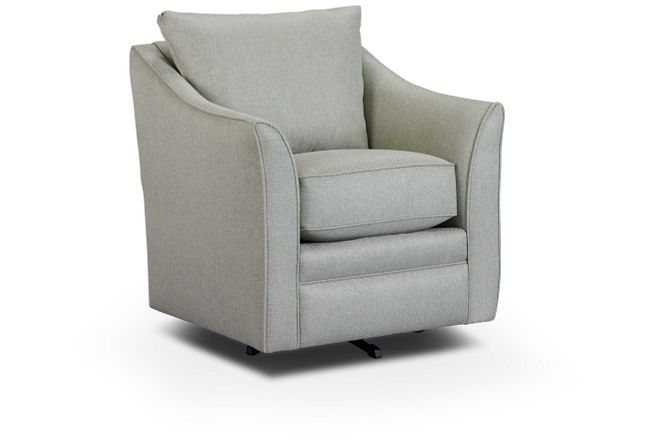 Avery Light Green Fabric Swivel Accent Chair