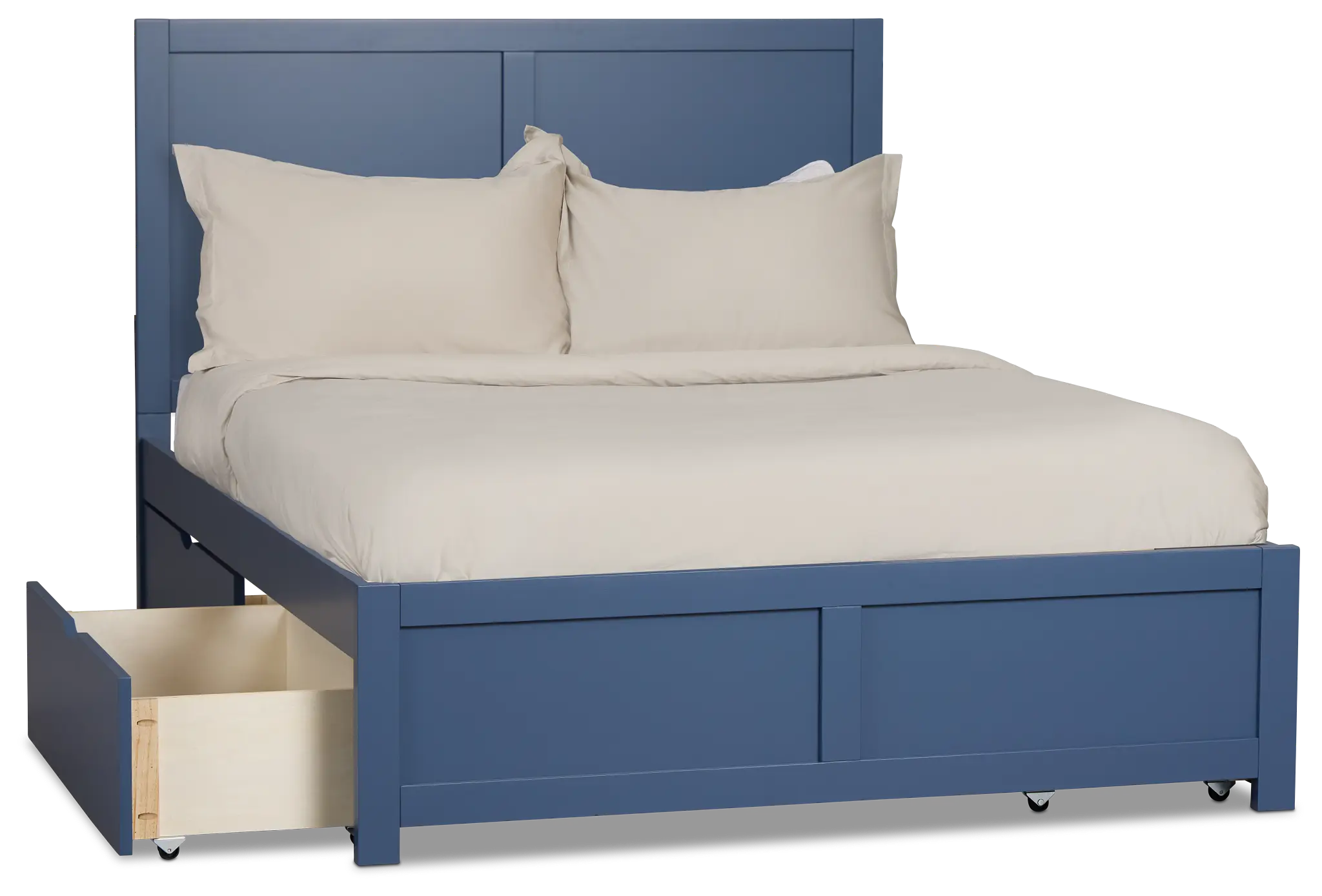 Charleston Dark Blue Panel Bed With 4 Storage Drawers Charleston Dark Blue Panel Bed With 4 Storage Drawers