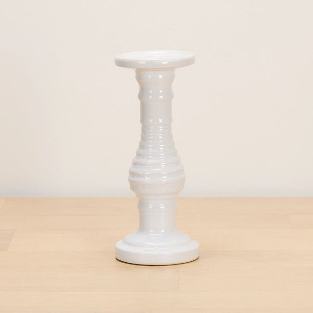 Eme White Stripe Candle Holder