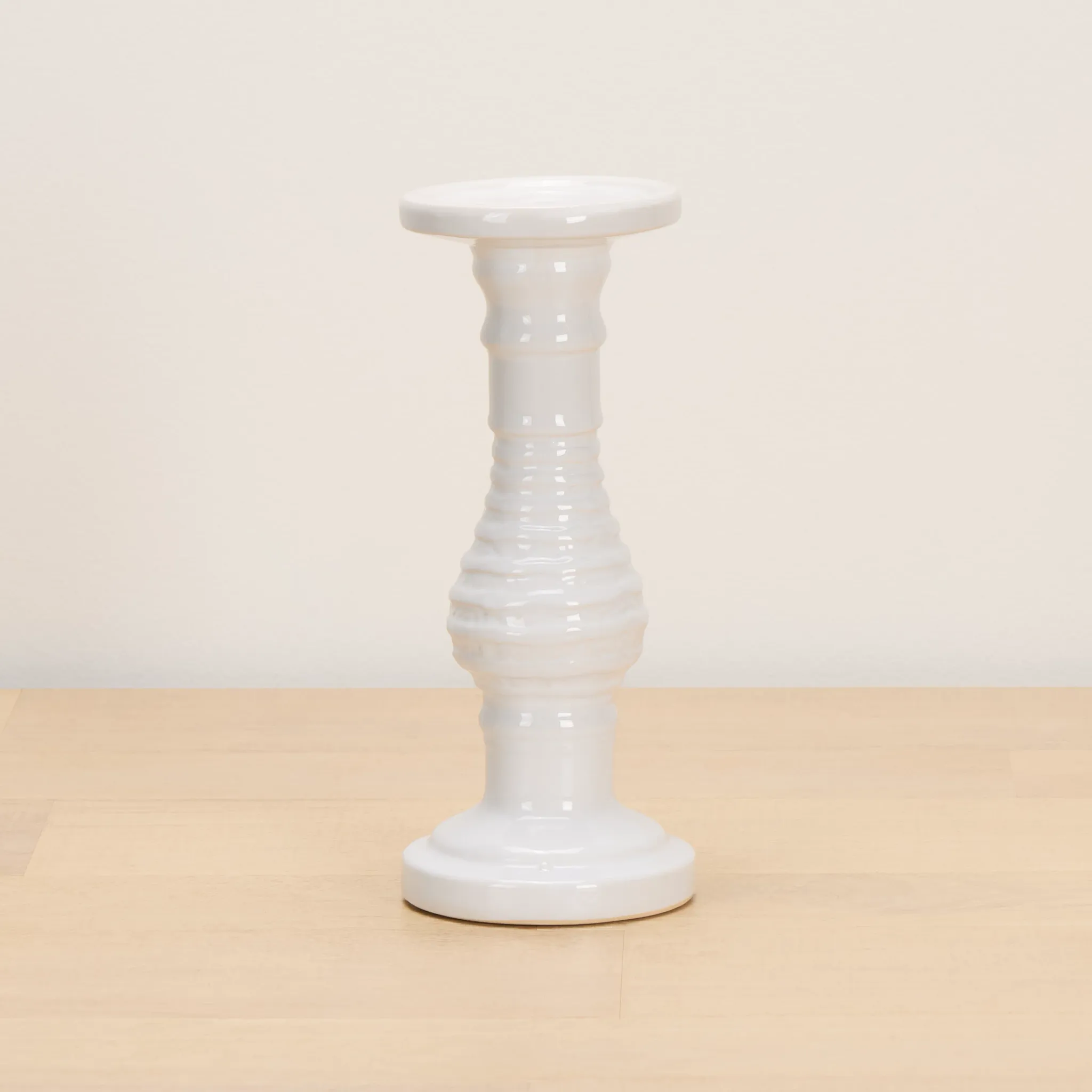 Eme White Stripe Candle Holder