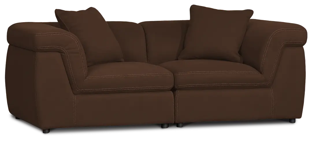 Aria Dark Brown Micro 2-piece Modular Sofa Aria Dark Brown Micro 2-piece Modular Sofa