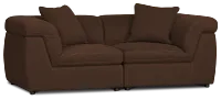 Aria Dark Brown Micro 2-piece Modular Sofa