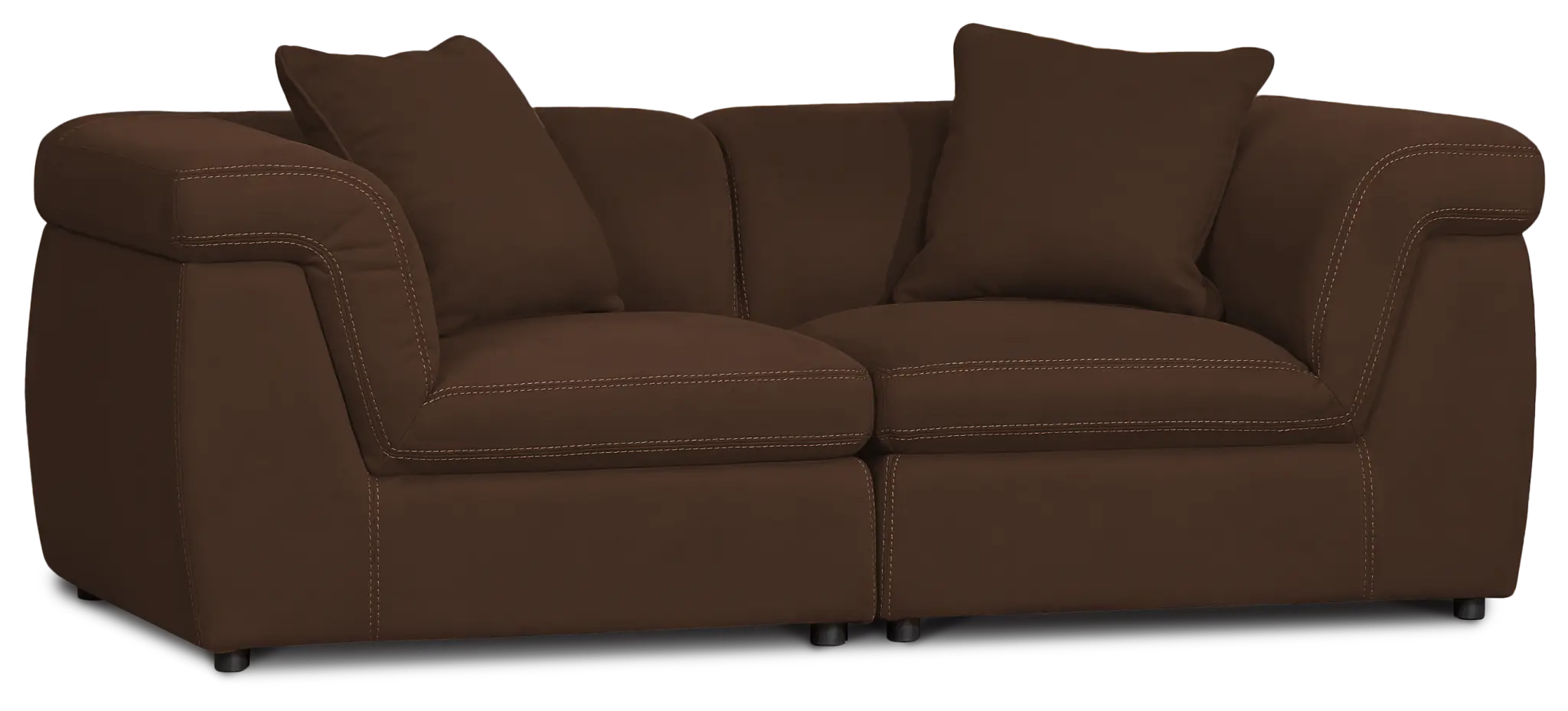 Aria Dark Brown Micro 2-piece Modular Sofa Aria Dark Brown Micro 2-piece Modular Sofa