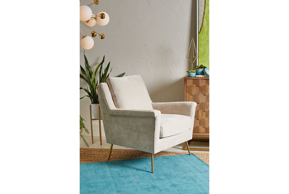 Cambridge Light Beige Velvet Accent Chair Home Accents Accent Chairs City Furniture