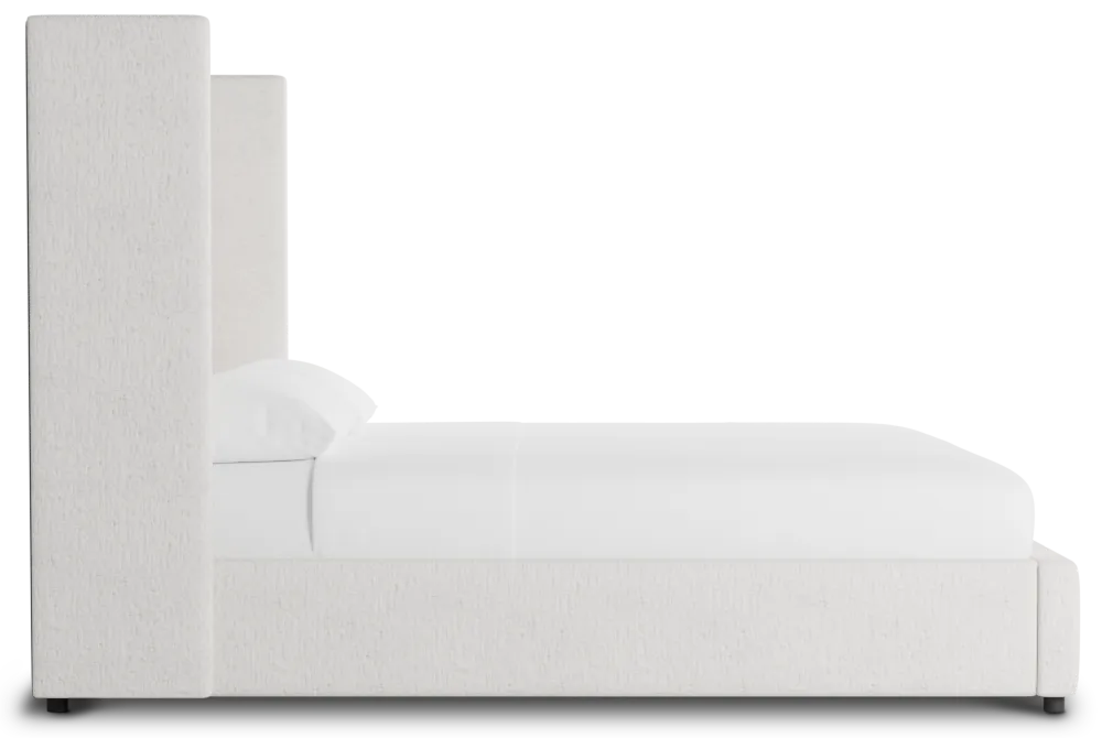 Captiva Linen Light Beige 60" Upholstered Shelter Bed