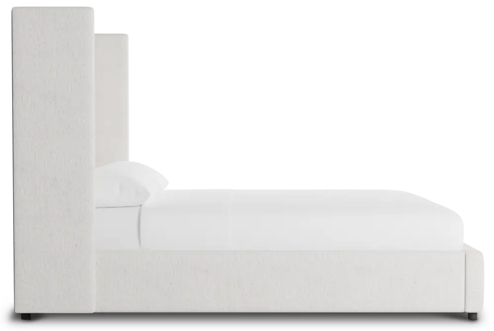 Captiva Linen Light Beige 60" Upholstered Shelter Bed Captiva Linen Light Beige 60" Upholstered Shelter Bed