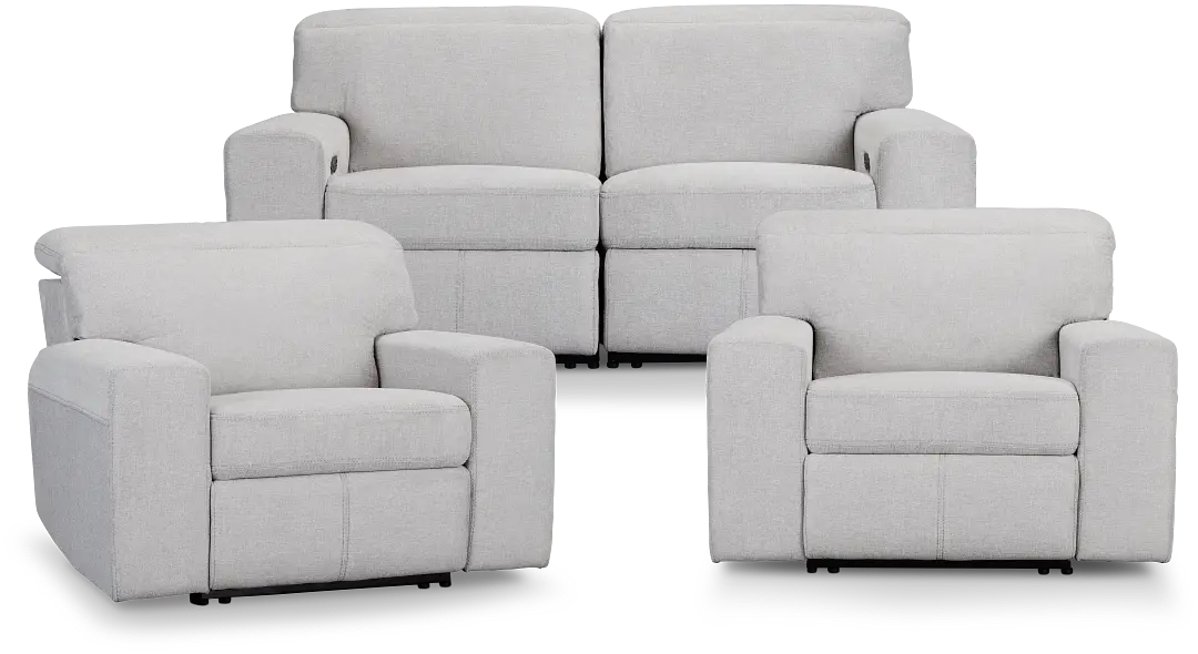 Callum Light Gray Fabric Power Reclining Living Room Callum Light Gray Fabric Power Reclining Living Room