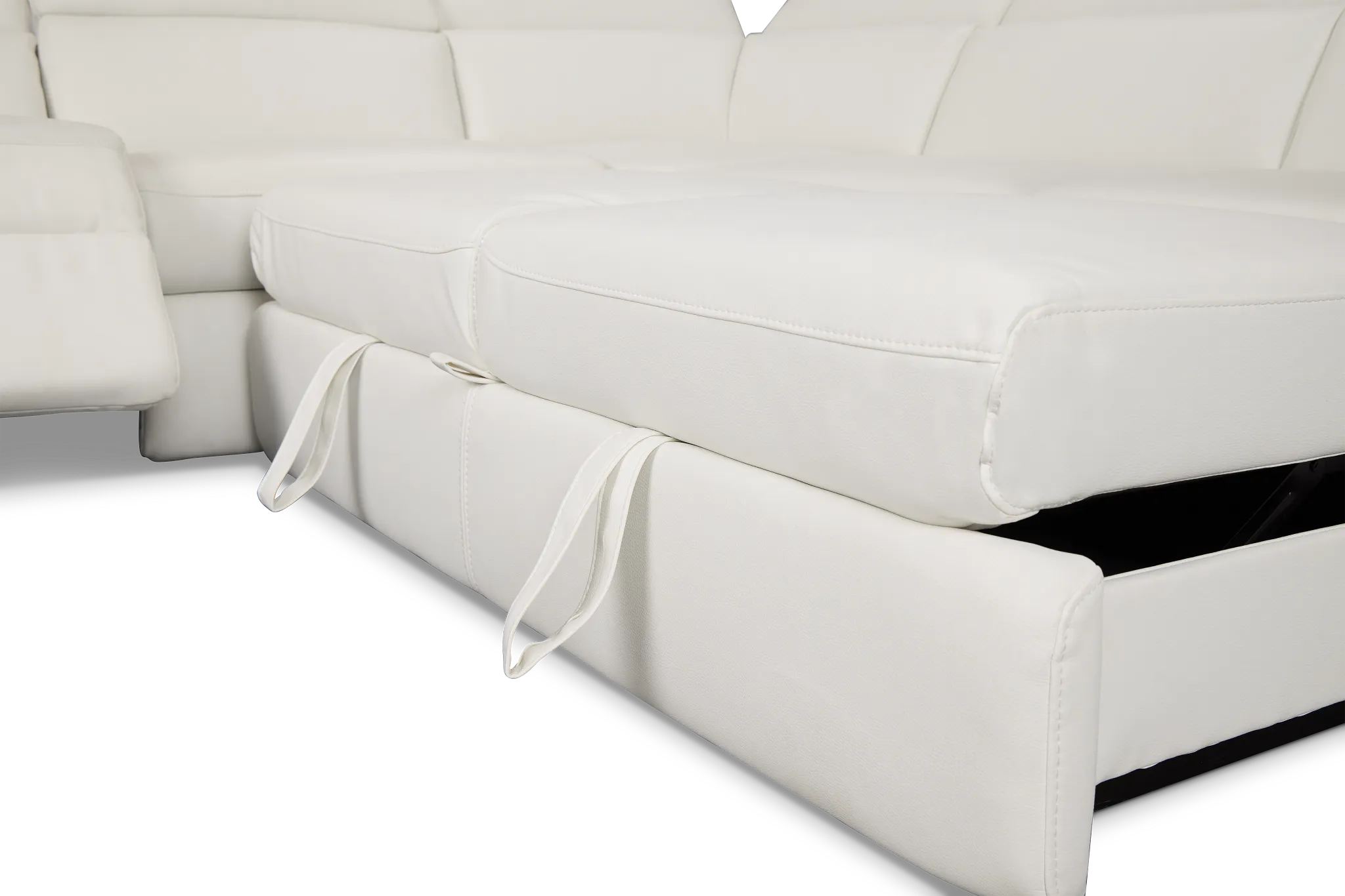 Melody White Storage Medium Right Dual Power Chaise Sleeper Sectional