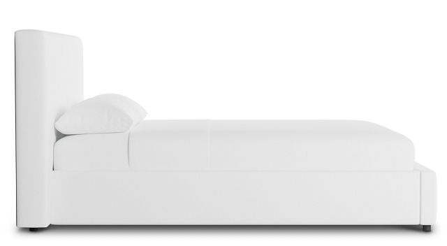 Grayton Suave White 44" Upholstered Platform Bed