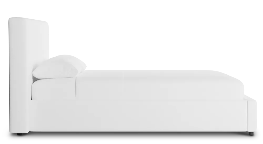 Grayton Suave White 44" Upholstered Platform Bed