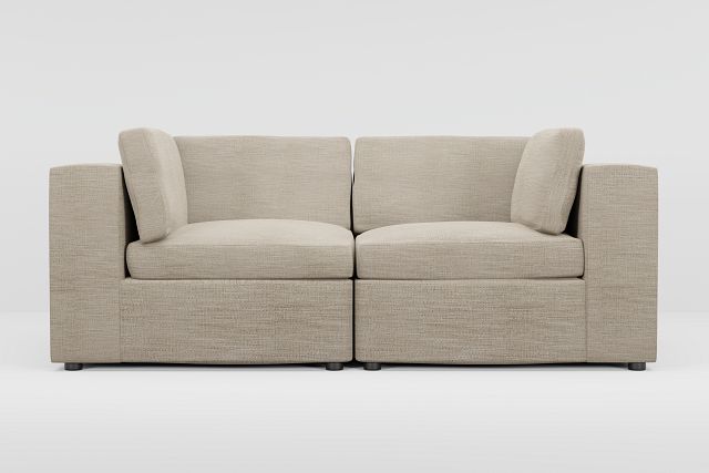 Destin Victory Taupe Fabric 2-piece Modular Sofa