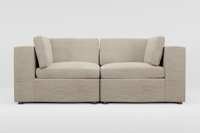 Destin Victory Taupe Fabric 2 Piece Modular Sofa