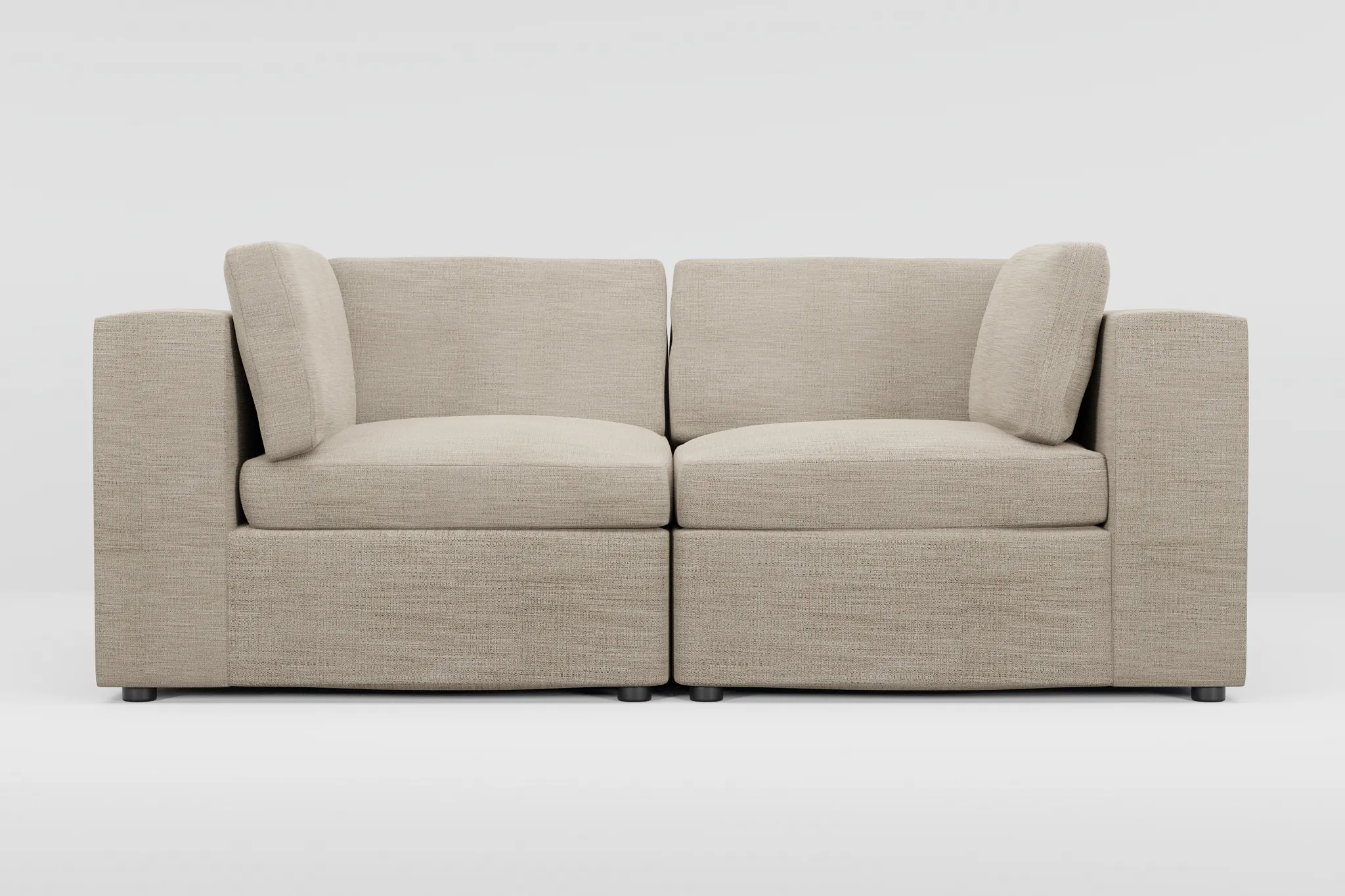 Destin Victory Taupe Fabric 2-piece Modular Sofa