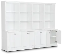 Newport White Door Bookcase Wall