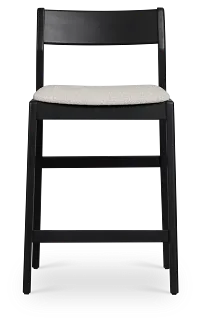 Santorini Black 24" Upholstered Barstool
