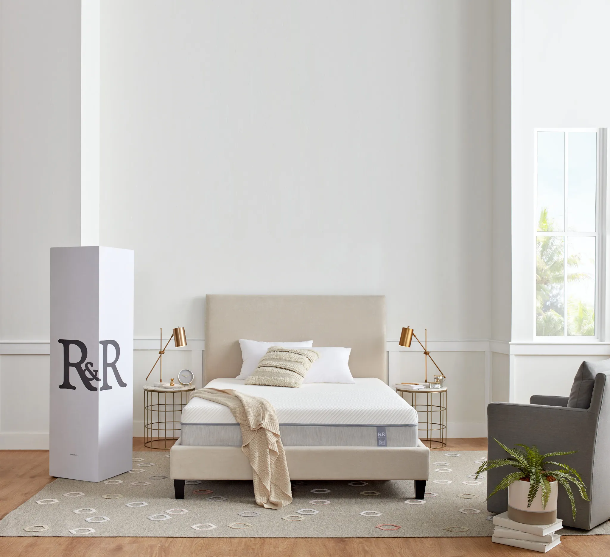 Lucy Taupe Uph Platform Bed