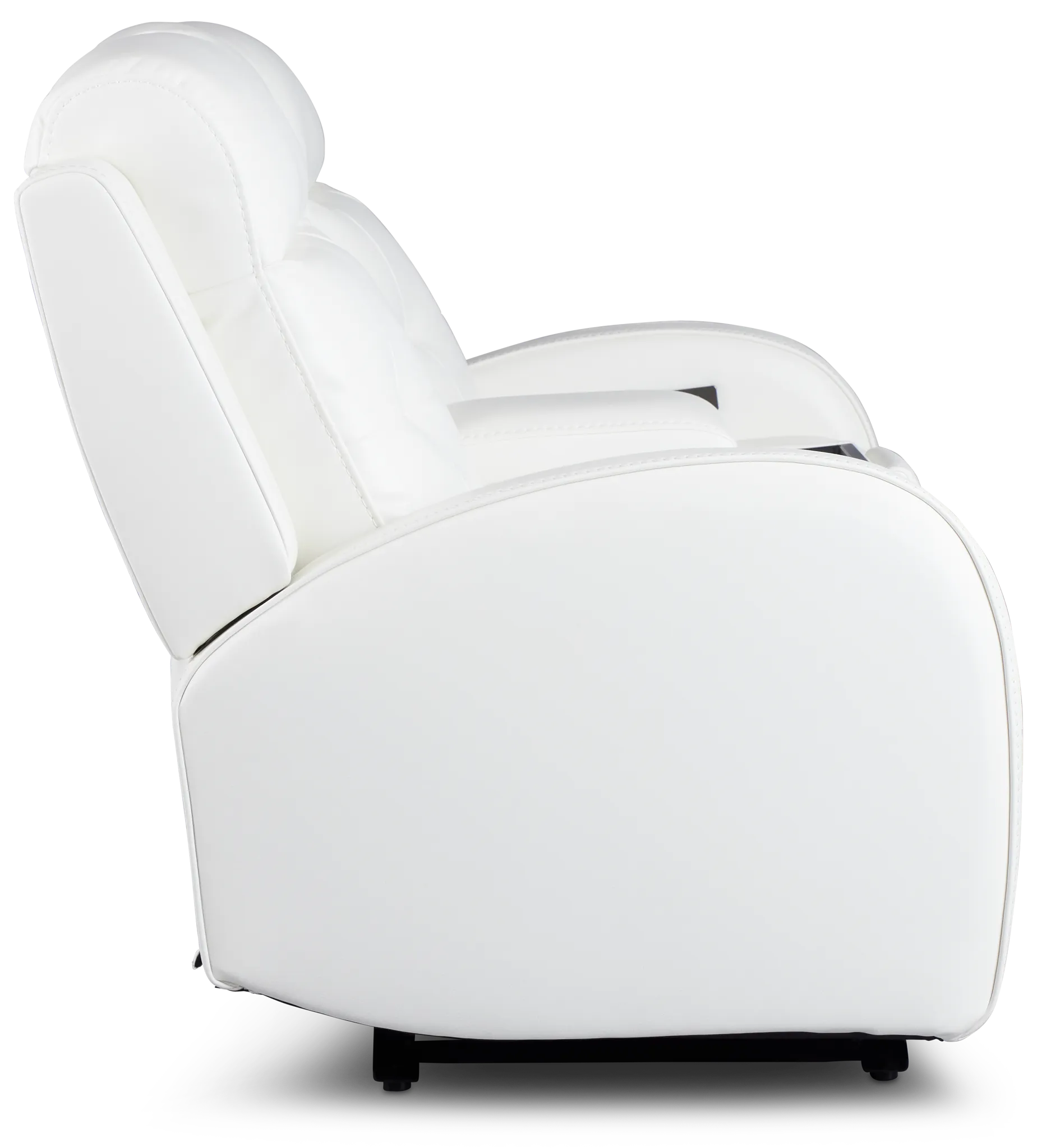 Omega White Micro Power Reclining Console Loveseat
