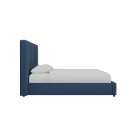 Grayton Revenue Dark Blue 54" Upholstered Platform Bed