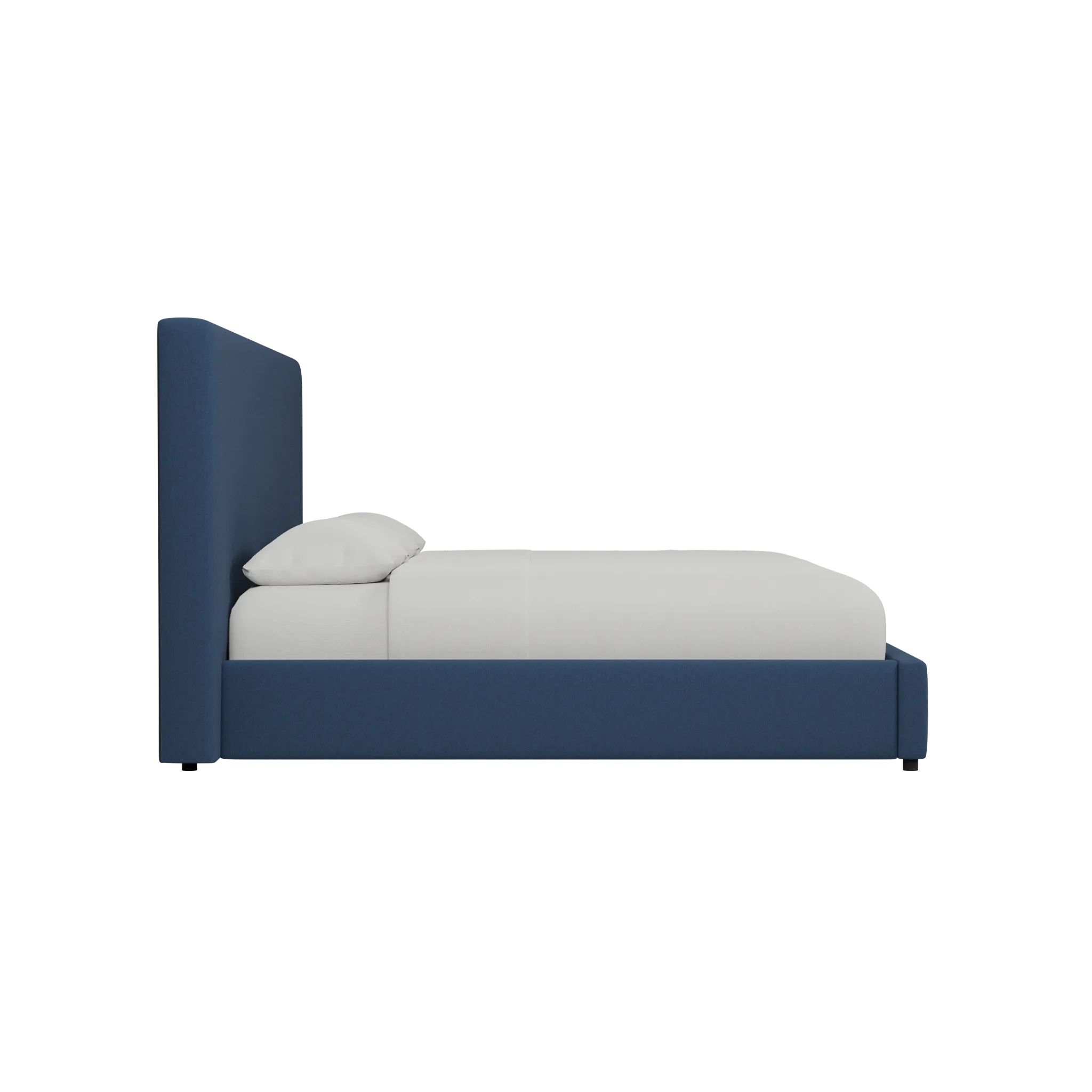 Grayton Revenue Dark Blue 54" Upholstered Platform Bed