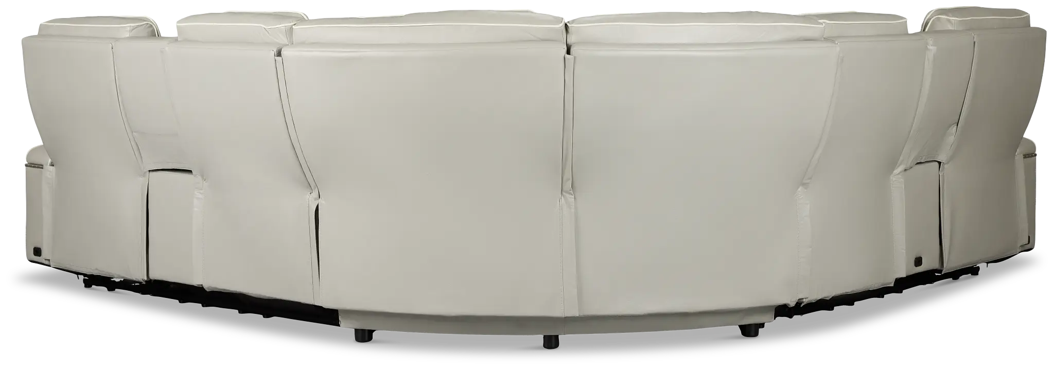 Nova Light Gray Lthr/vinyl Medium 2-arm Triple Power Massage Sectional Nova Light Gray Lthr/vinyl Medium 2-arm Triple Power Massage Sectional