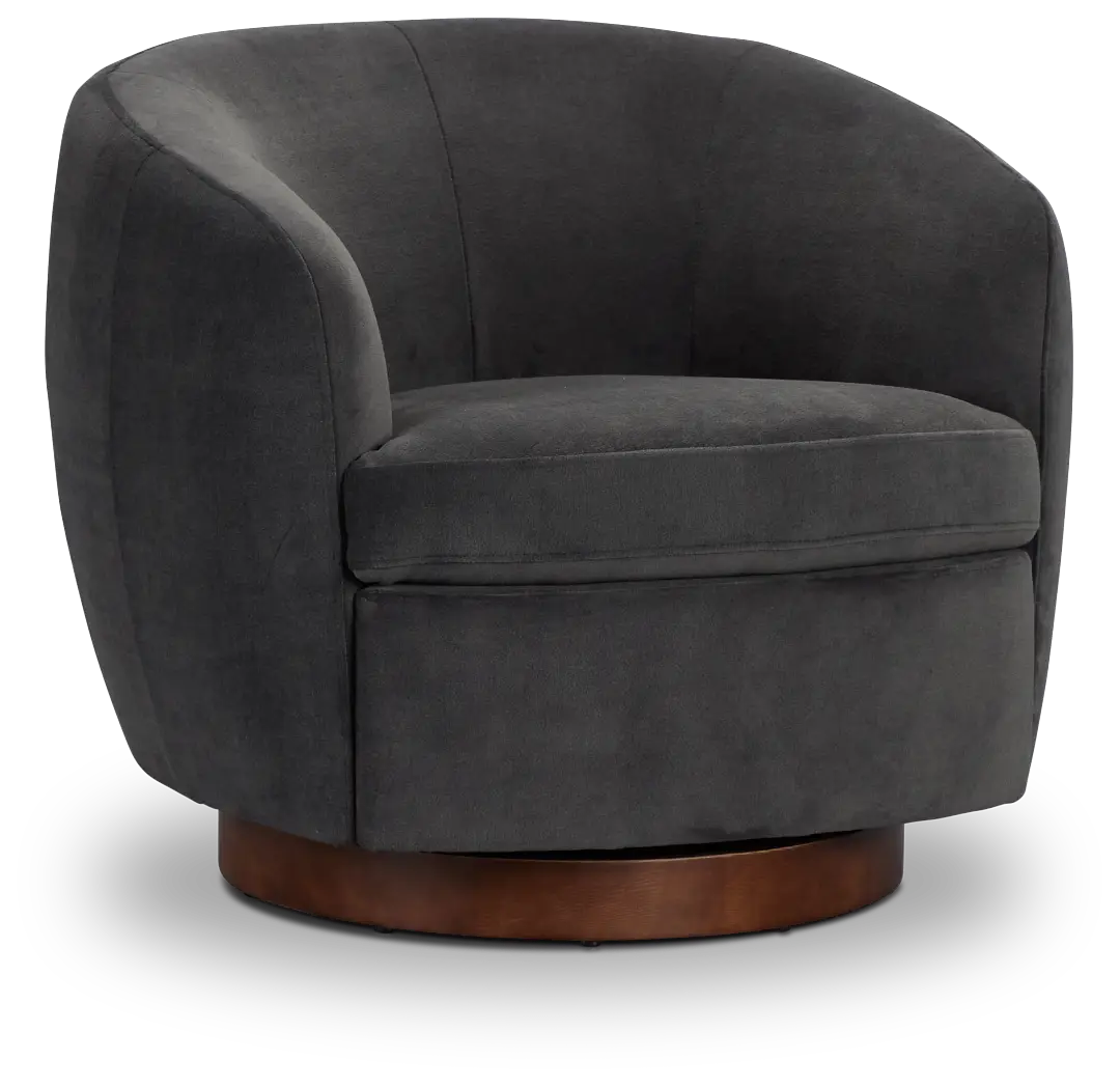 Hazel Dark Gray Velvet Swivel Accent Chair Hazel Dark Gray Velvet Swivel Accent Chair