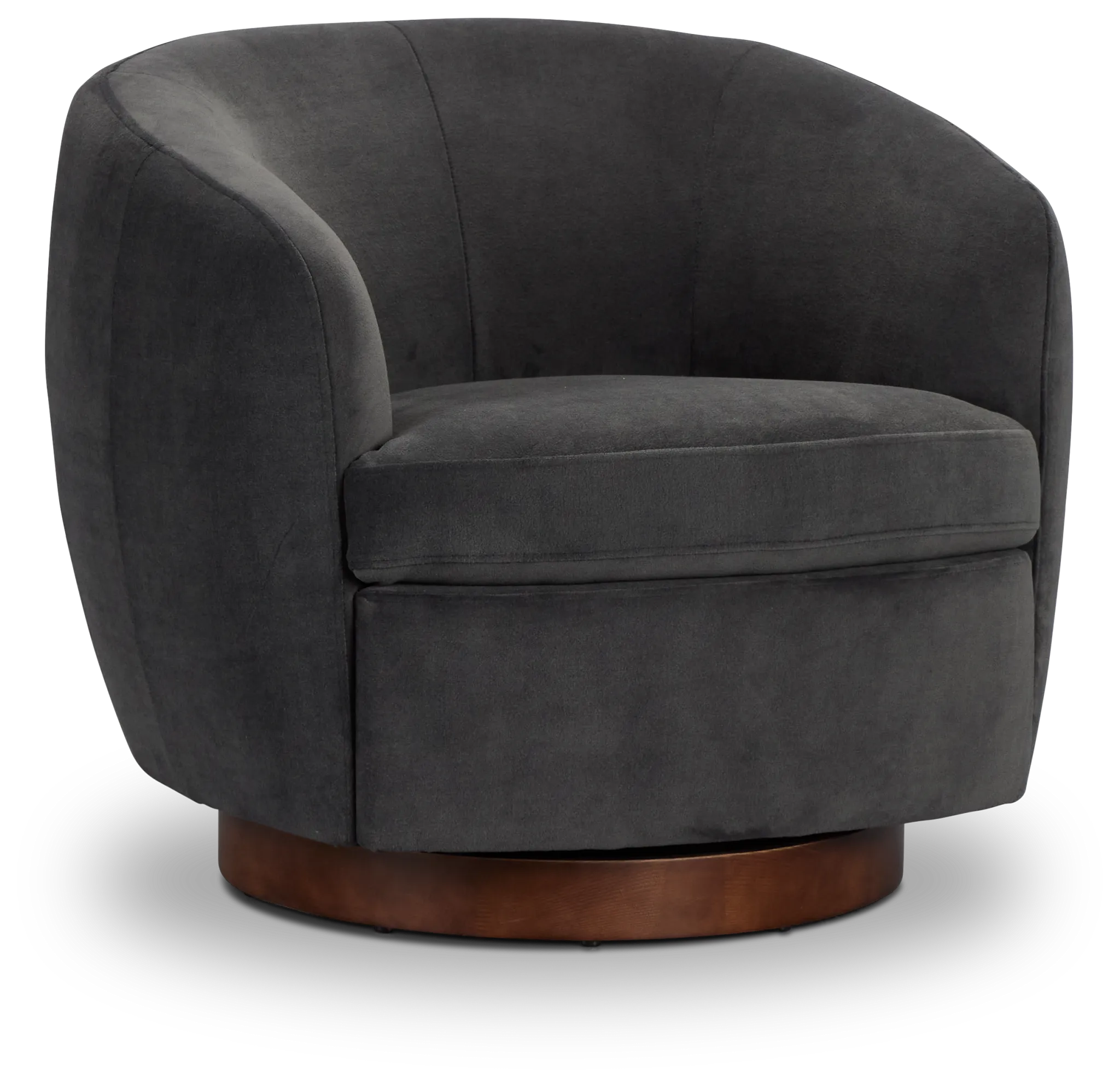 Hazel Dark Gray Velvet Swivel Accent Chair