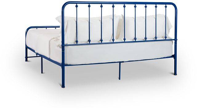 Rory Blue Metal Panel Bed