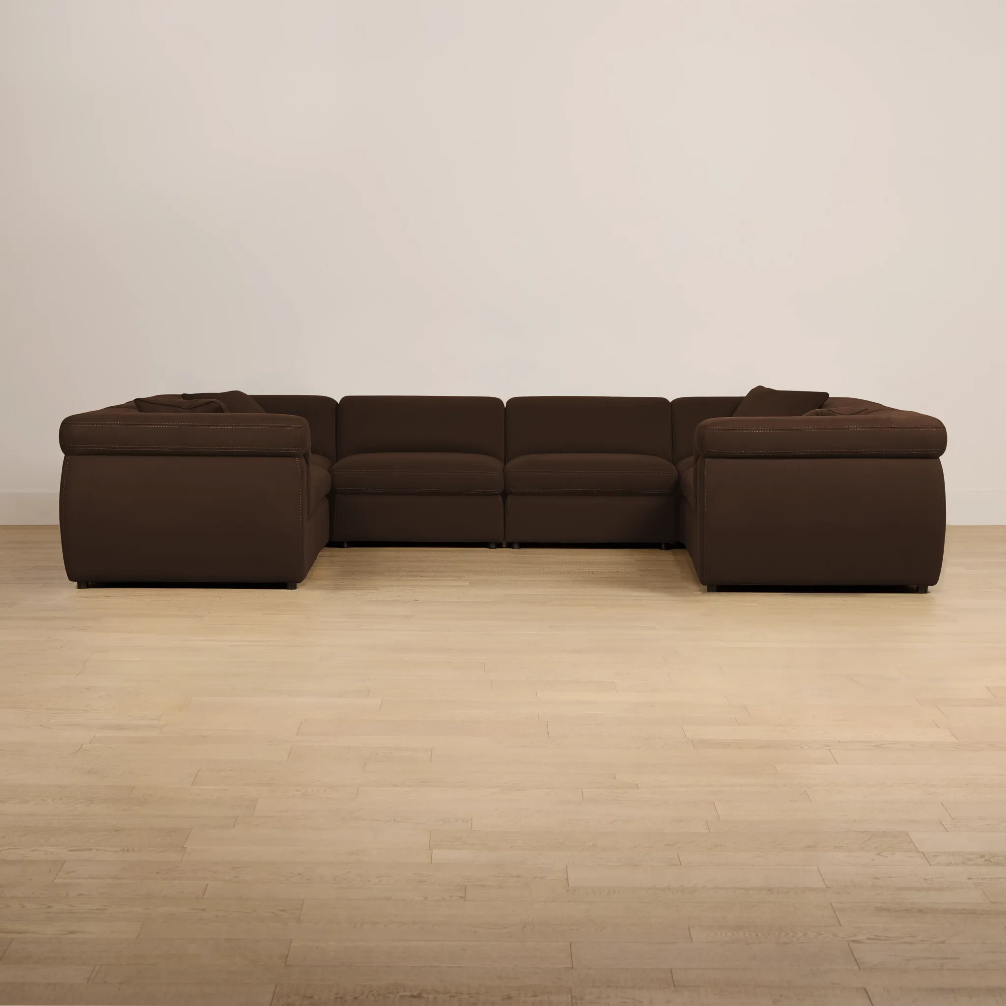 Aria Dark Brown Micro Immersive 8-piece Modular Sectional W/2 Speakers