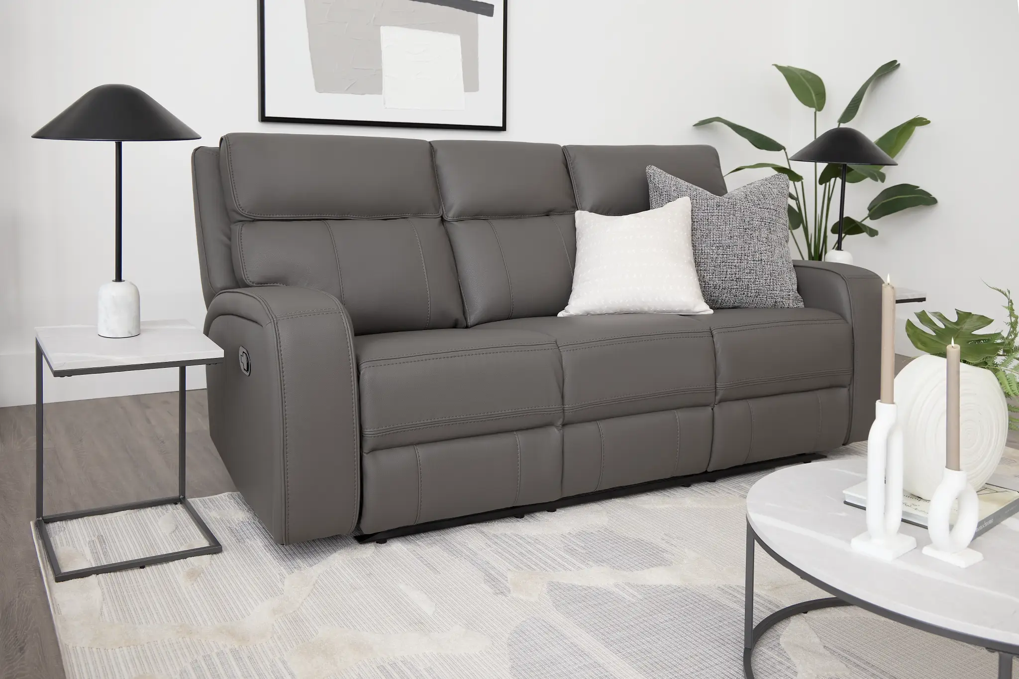 Rhett Gray Micro Reclining Sofa Rhett Gray Micro Reclining Sofa