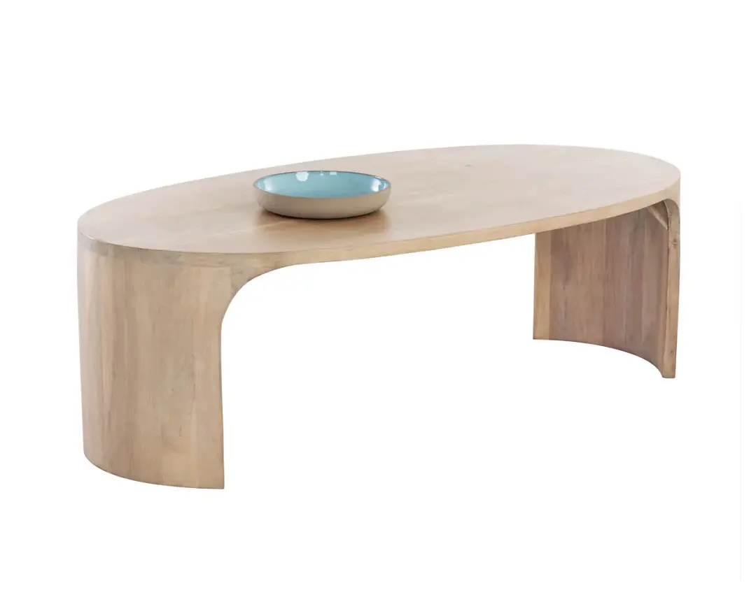 Jaymie Light Tone Oval Coffee Table Jaymie Light Tone Oval Coffee Table