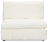 Cruz White Fabric Armless Chair