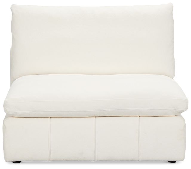 Cruz White Fabric Armless Chair